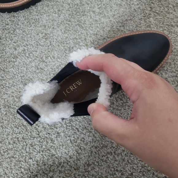 J.Crew Sherpa-lined Black Chelsea boots. NEW worn once - Picture 7 of 14